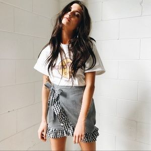 Verge Girl check gingham wrap skirt AU6 / us 00